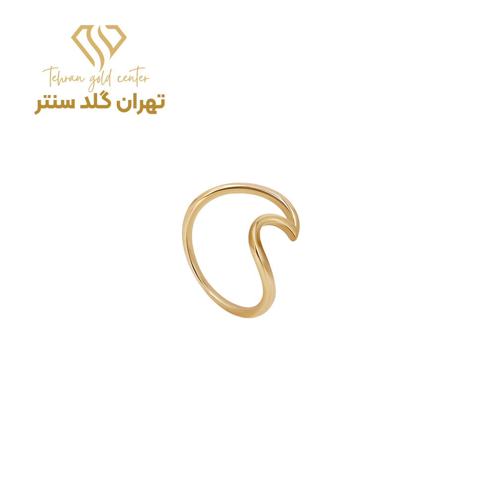 بندانگشتی طلا طرح موج